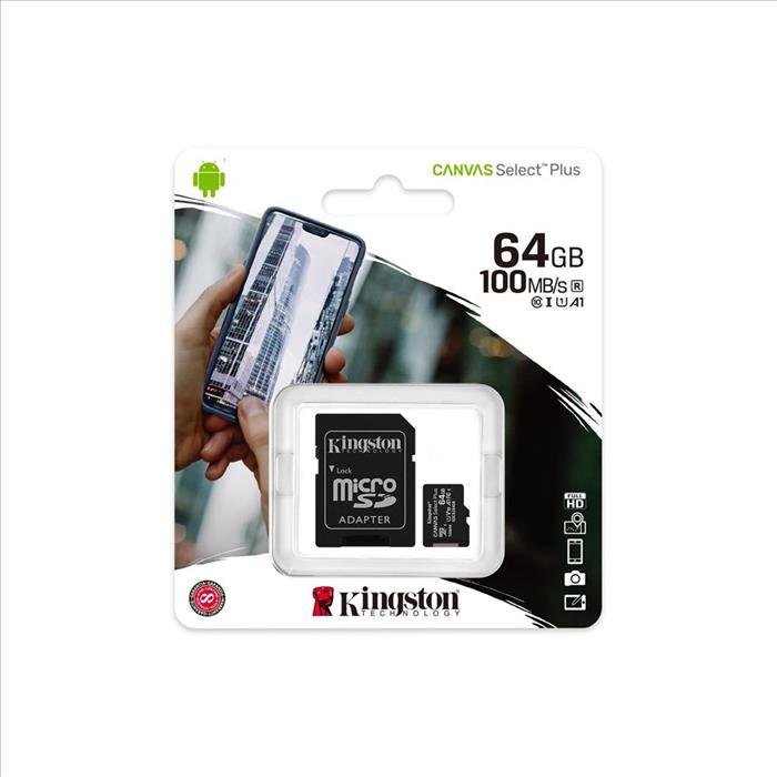 Micro SD  64 GB C-10 Kingston Canvas Select Plus