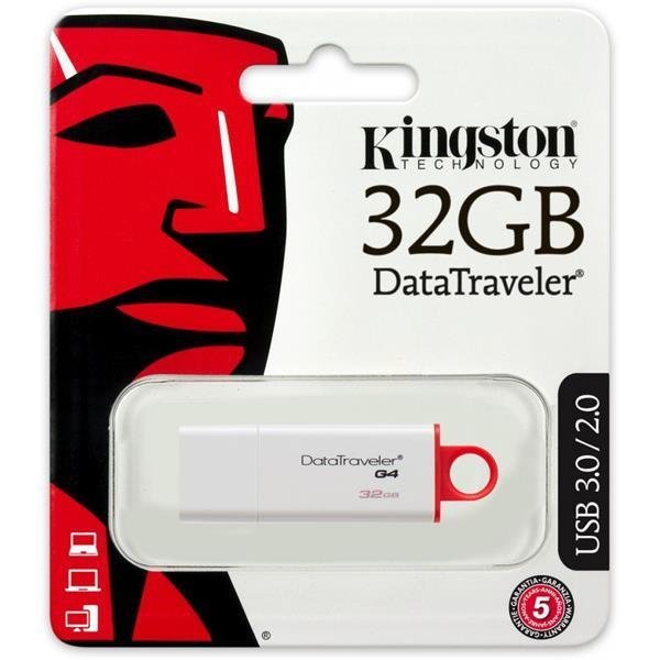 Pendrive 32 GB 3.0 Kingston DTIG4 rojo