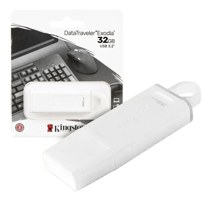 Pendrive 32 GB 3.2 Kingston Blanco aro Translucido