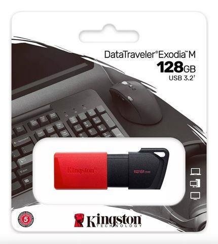 Pendrive 128 GB 3.2 Kingston Exodia M rojo