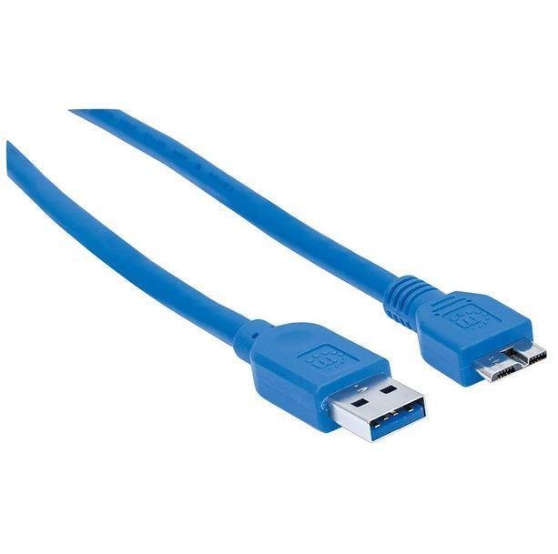 Cable USB 3.0 A a micro B M/M 0.5mt Manhattan