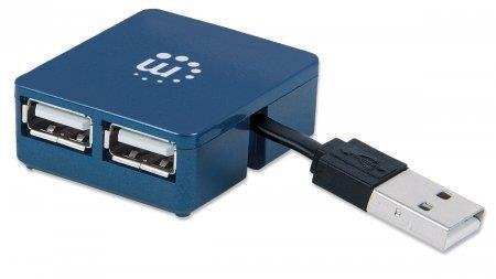 Hub USB 2.0 4 Puertos Azul Manhattan