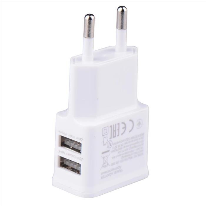 Cargador USB 5V 2A OEM Blanco doble puerto