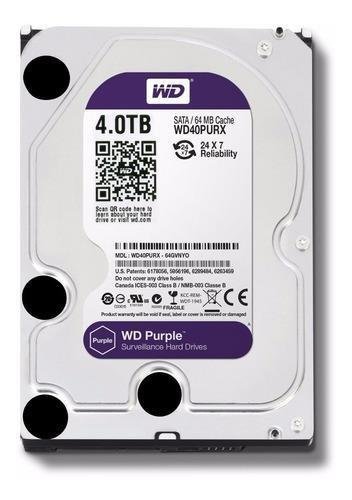 Disco 3.5″ 4TB WD Purple Intellipower Surv. 64mb