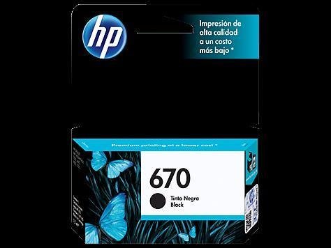 Cartucho original HP 670 negro CZ113AL