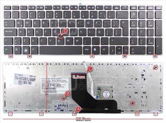 Teclado HP Probook 6560B 6570B 8560B 8570B Esp