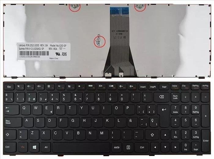 Teclado Lenovo G50-30 G50-45 G50-70 Esp c/ marco