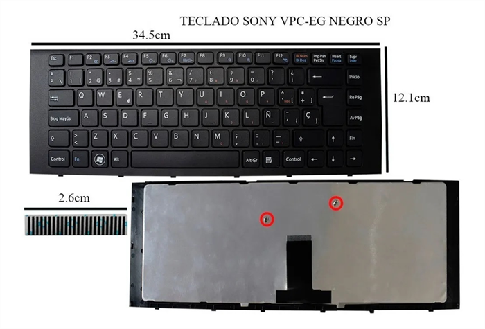 Teclado Sony VPC-EG PCG-61911U Esp c/ marco