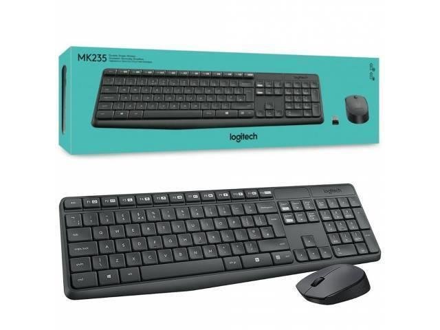 Teclado y Mouse Logitech MK235 Inalámbrico Negro