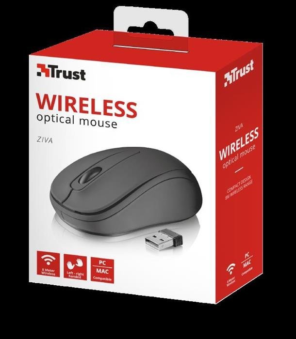 Mouse Trust Compact Ziva 21509 Inalámbrico Negro