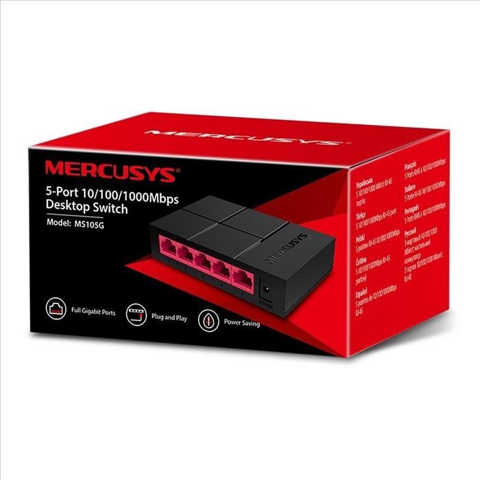 Switch Mercusys MS105G 5 bocas Gigabit Escritorio