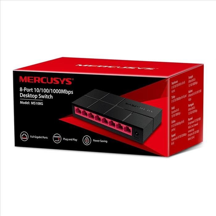 Switch Mercusys MS108G 8 bocas Gigabit Escritorio