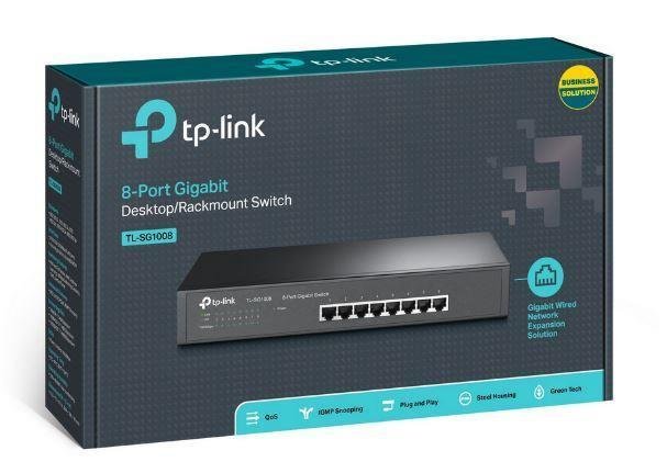 Switch TP-LINK SG1008 8 bocas Gigabit Rackeable