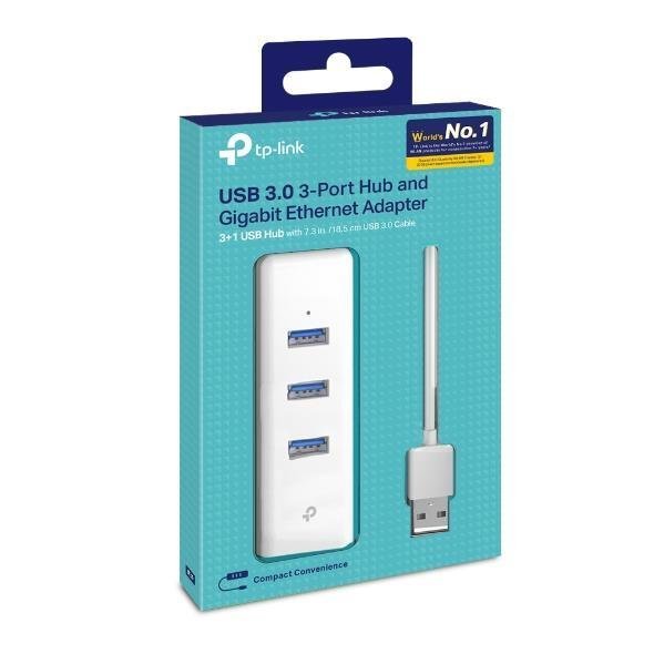 Tarjeta TP-LINK UE330 USB a RJ45 + Hub 3P USB 3.0