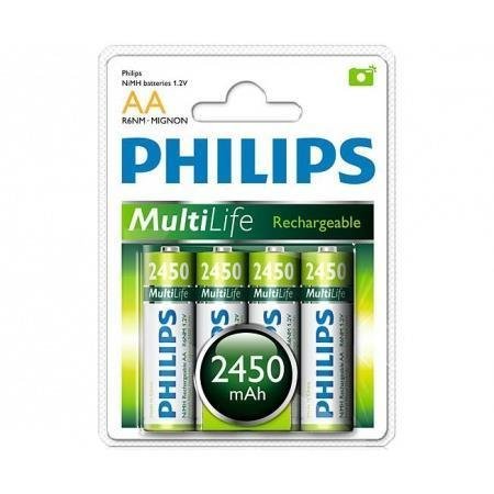 Pilas recargables Philips AA x 4 unidades 2450mAh