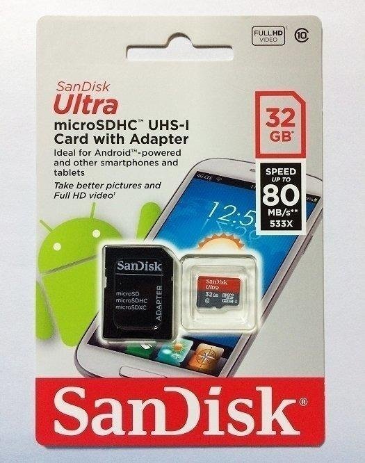 Micro SD  32 GB C-10 Sandisk