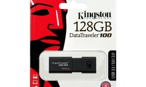 Pendrive 128 GB 3.1 Kingston DT100 G3 negro
