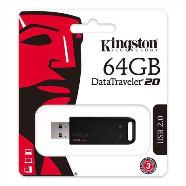 Pendrive 64 GB 2.0 Kingston DT20 negro