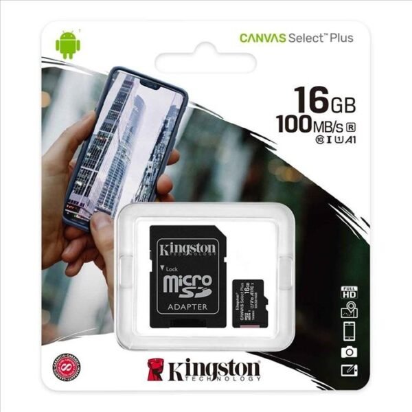 Micro SD  16 GB C-10 Kingston Canvas Select Plus