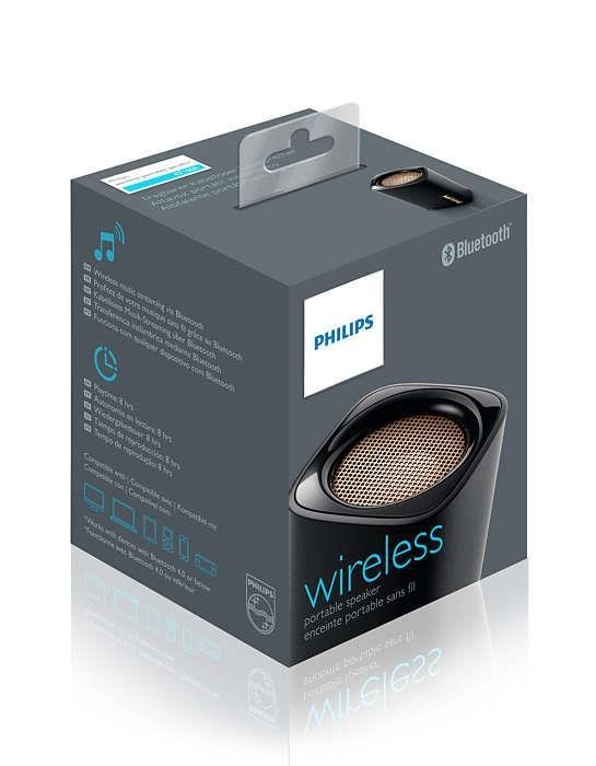 Parlante Philips BT100B Bluetooth c/mic negro