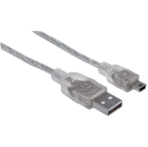 Cable USB 2.0 a mini USB 5 Pin M/M 1.8 mt