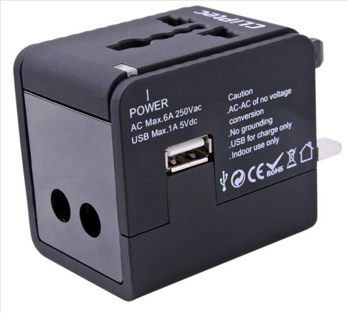 Adaptador de corriente universal Cliptec 170 c/USB