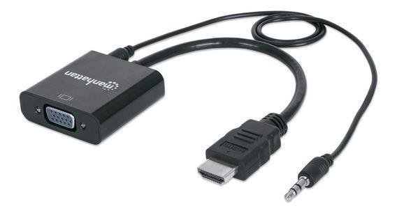 Adaptador HDMI a VGA M / H c/audio Manhattan