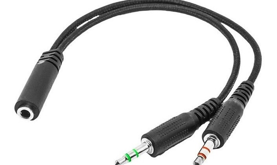 Adaptador audio split 1 plug H a 2 plug M 3.5mm