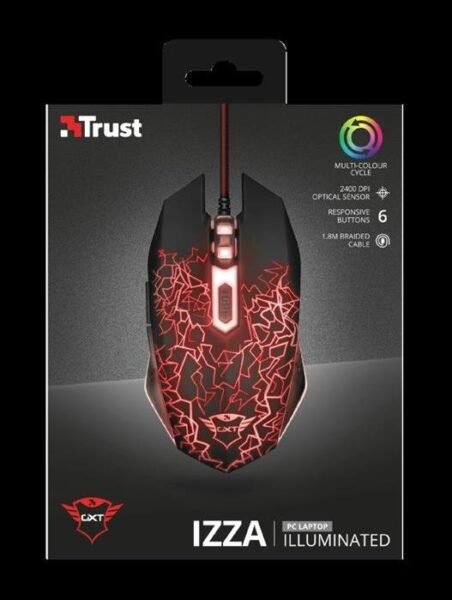 Mouse Trust GXT105 Gaming Izza 21683 USB Iluminado
