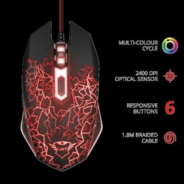 Mouse Trust GXT105 Gaming Izza 21683 USB Iluminado - Imagen 3