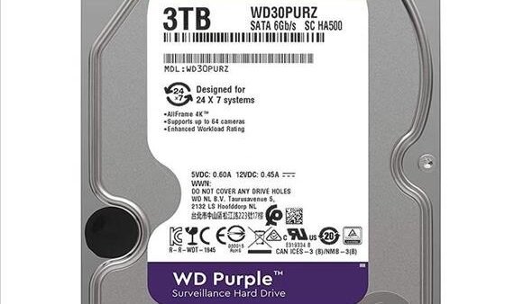 Disco 3.5″ 3TB WD Purple Intellipower