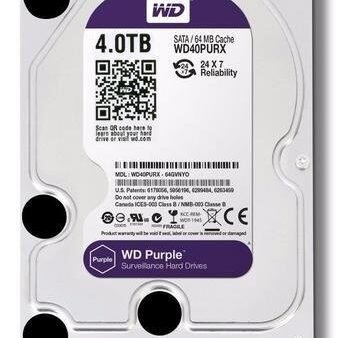 Disco 3.5″ 4TB WD Purple Intellipower Surv. 64mb