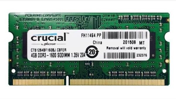 RAM SO-DIMM  4GB DDR3L 1600Mhz Crucial