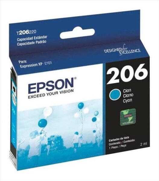 Cartucho Original EPSON 206 T206220 Cian
