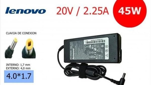 Cargador Lenovo  45W 20V 2.25A 4.0*1.7 pin redondo