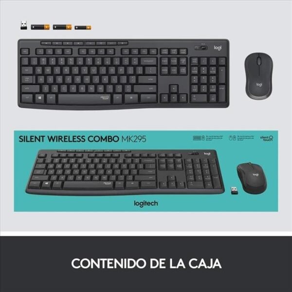 Teclado y Mouse Logitech MK295 Inalámbrico Silent - Imagen 4