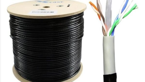 Cable UTP Cat5e exterior 100% cobre x mt Negro