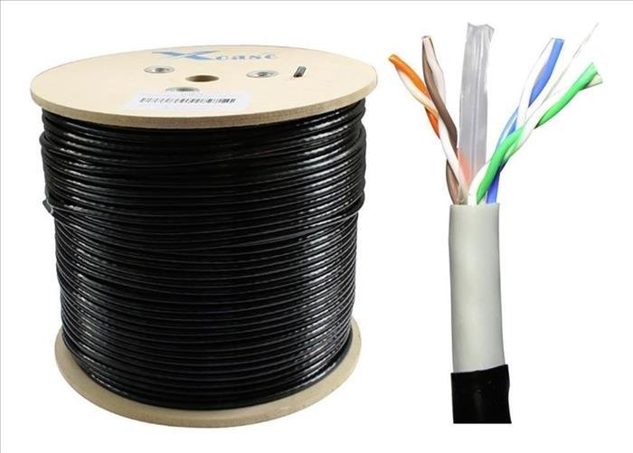 Cable UTP Cat5e exterior 100% cobre x mt Negro