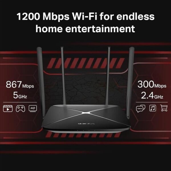 Router Mercusys Wireless AC12G D/Band AC1200 Gbit - Imagen 5