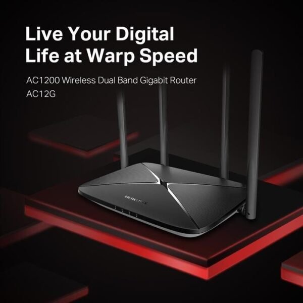 Router Mercusys Wireless AC12G D/Band AC1200 Gbit - Imagen 4