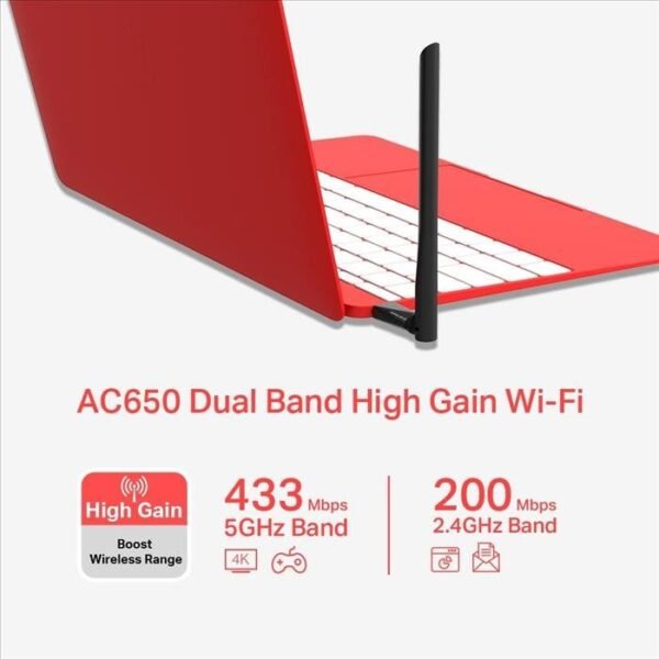 Tarjeta red USB WIFI Mercusys MU6H AC650 High Gain - Imagen 4