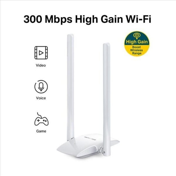 Tarjeta red USB WIFI Mercusys MW300UH High Power - Imagen 3