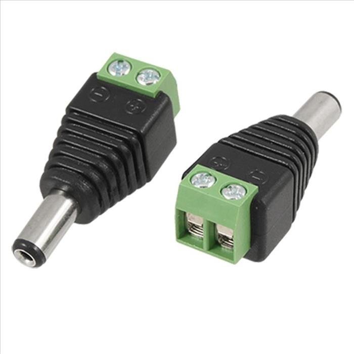 Conector Plug DC de alimentación c/ bornera macho