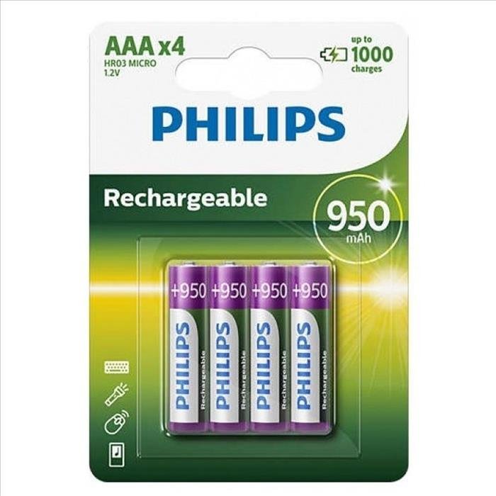 Pilas recargables Philips AAA X 4 unidades 950mAh